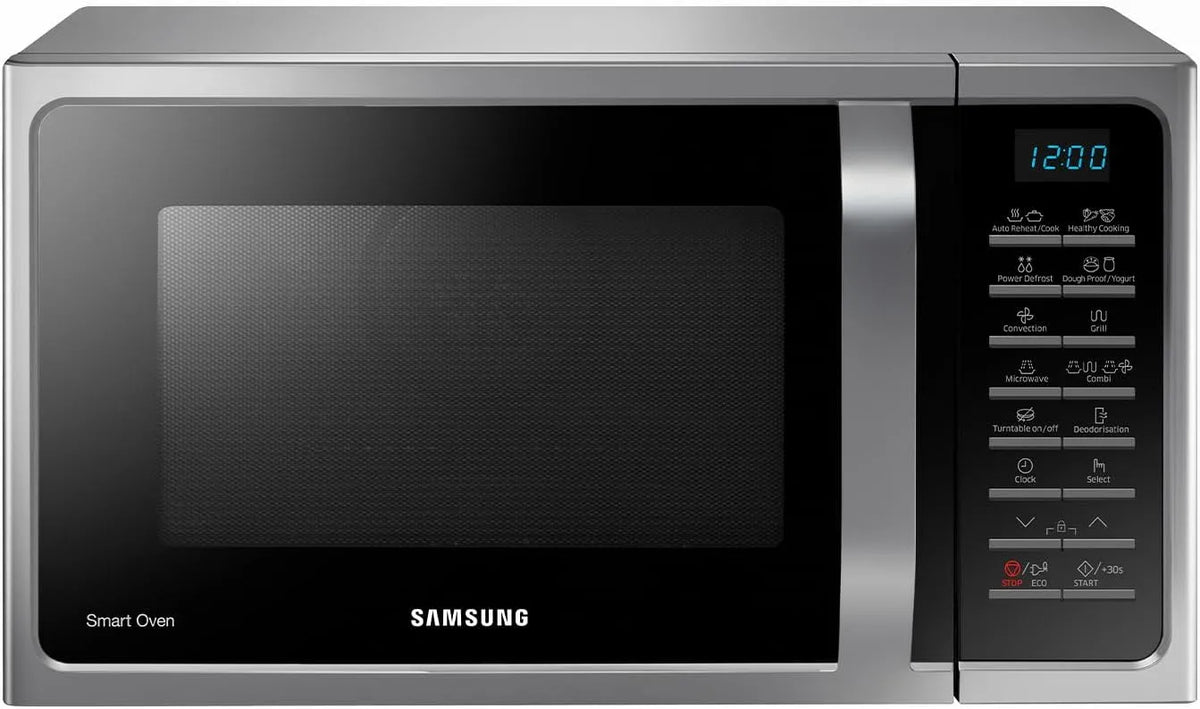 Samsung MC28H5015AS/ET 47h Forno a microonde, 28 L, 900/1500 W, grill, libera installazione, argento, 52l x x 31p cm, Cottura Ventilata
