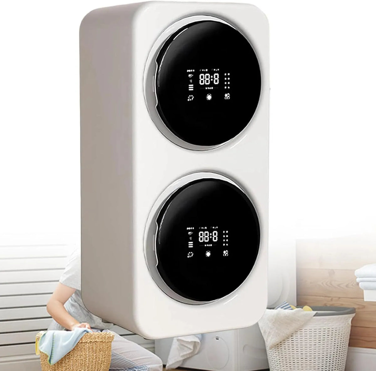 Lavatrice S5Wall-mountedmodel-White, portatile, bianco, Per Appartamenti, Lavatrice 2 In 1 Per La Pulizia Di Biancheria Intima E Calzini