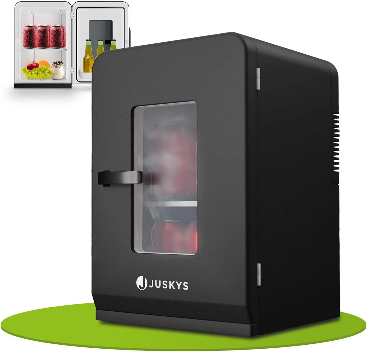 Frigorifero, 15 L, 12 V, Juskys 2-in-1, nero, Minibar con funzione di raffreddamento e riscaldamento, Per ufficio, campeggio