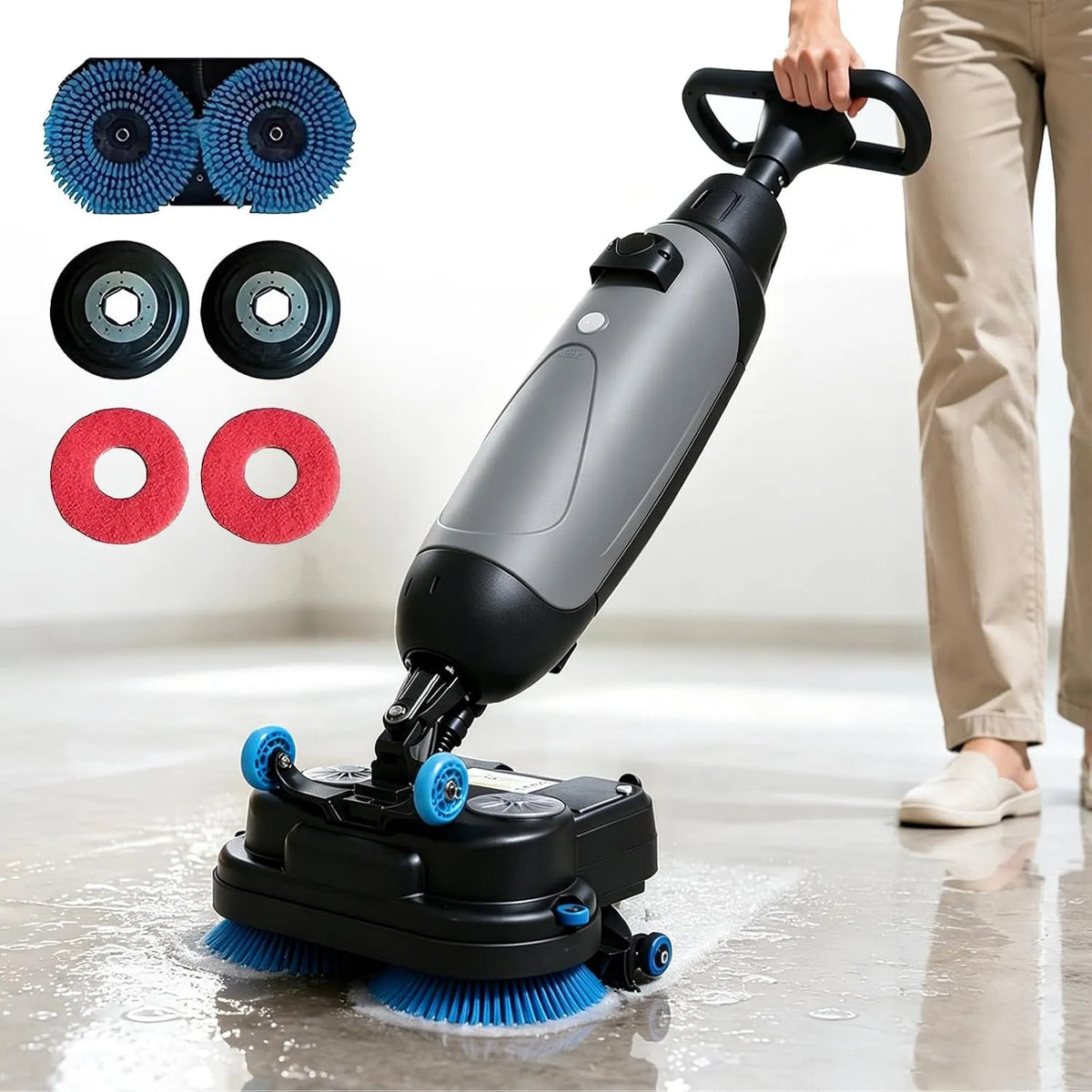 Lavasciuga, lavatrice, asciugatrice, professionale, grigio, Lavasciuga Pavimenti Elettrica Semovente per Uso Professionale Grey