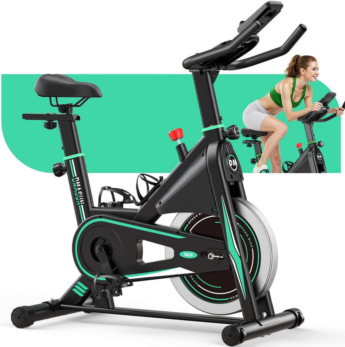 Cyclette - funzionamento silenzioso, resistenza regolabile, con display, 160kg, DMASUN