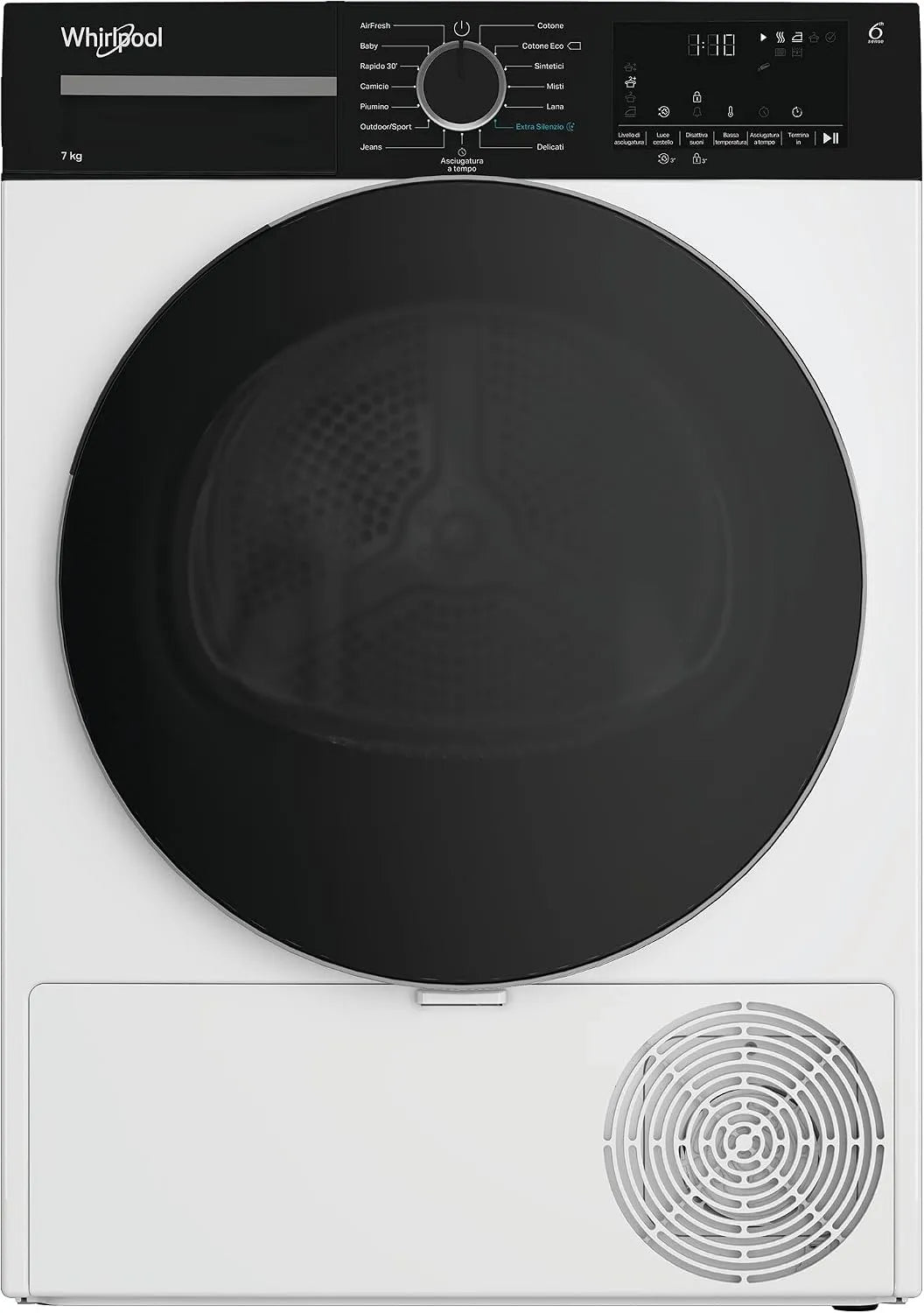 Whirlpool 74M Asciugatrice, 7 kg, stretto, Whirlpool C WSD 74M WBS IT, Asciugatrice 7 Kg Slim A Pompa Di Calore
