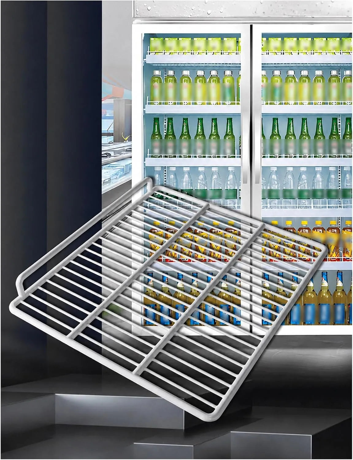 Frigorifero, acciaio inox, Ripiano frigo di ricambio in acciaio al carbonio con sponda laterale