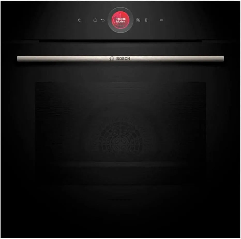 Bosch serie 8 HBG7741B1 Forno elettrico, 60 x 60 cm, da incasso, touch, nero, 4D aria calda, prodotto in Germania, pirolisi e idrolisi, autopulente