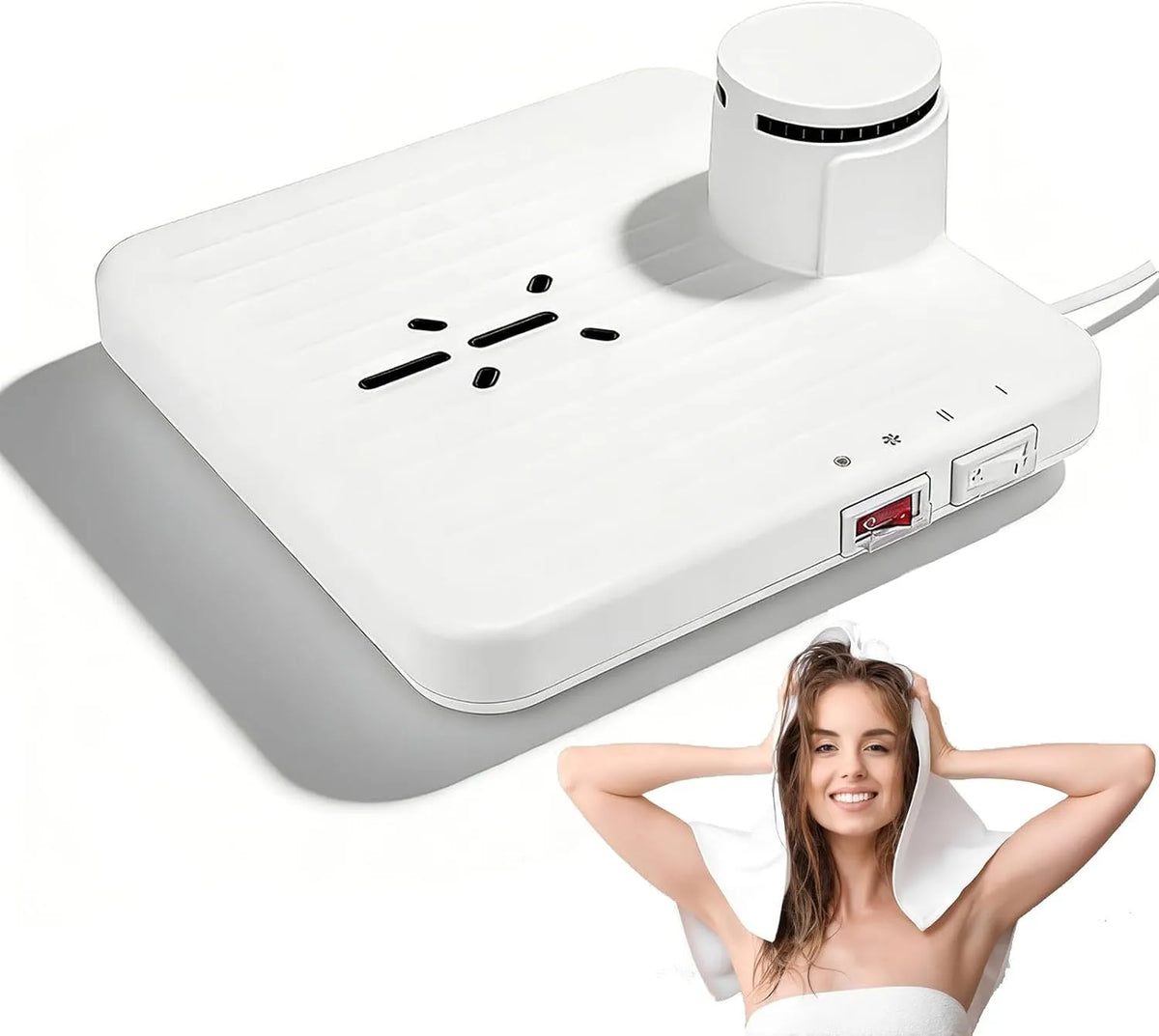 Asciugatrice, 960 W, aria fredda e calda regolabile a 2 velocità per bagno, essiccatore ad alta velocità da 15000 giri, min con sensore di movimento