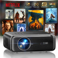 Proiettore 1080P, portatile, Wi-Fi, Bluetooth, 4K UHD, Full HD, HDMI, videoproiettore, Netflix Incluso, Dolby, Autofocus, Smart Proiettore 4K Support