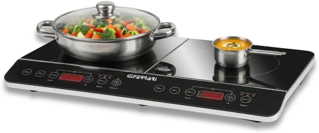 modello G10047, G3 Ferrari G10047 Piastra ad Induzione Doppia 'Hi-Tech Chef', Display digitale, 5 cm, 3500W, 60.3 x 36.3 x 6, Comandi Soft-Touch