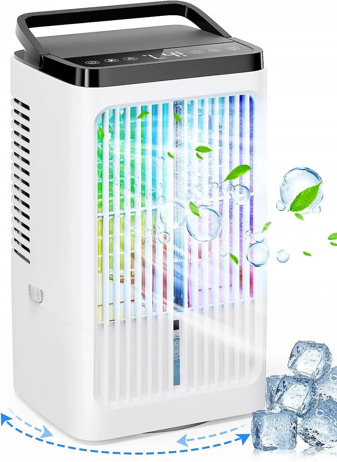 Condizionatore 1200ML, portatile, timer, oscillazione, USB, bianco, 2 Modalità, 1200ML Raffrescatore d'aria con 4 Velocità
