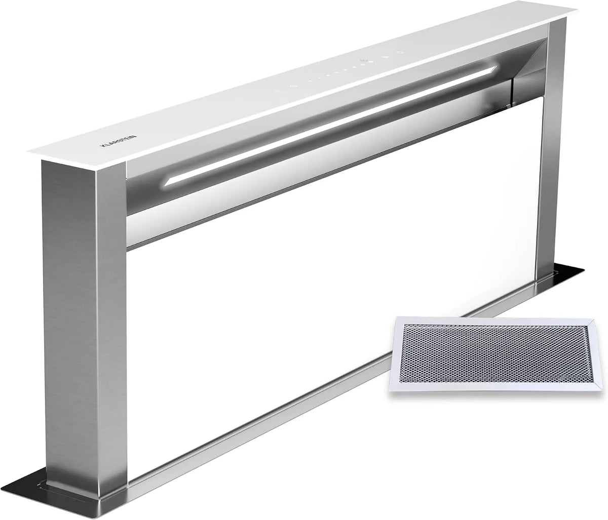 Klarstein 6500K Cappa aspirante, 720 m3/h, cappa da cucina, touch, acciaio inox, LED da, Klarstein Royal Flush Eco - Cappa a Scomparsa, Efficienza