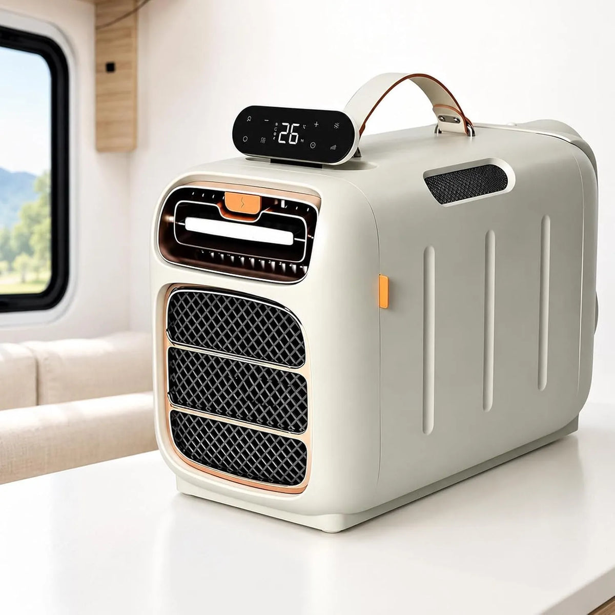 Condizionatore, 220 V, portatile, 3 velocità, Van e Piccoli Ambienti 220V, Climatizzatore da Campeggio con Deumidificatore, Telecomando, Basso Consumo