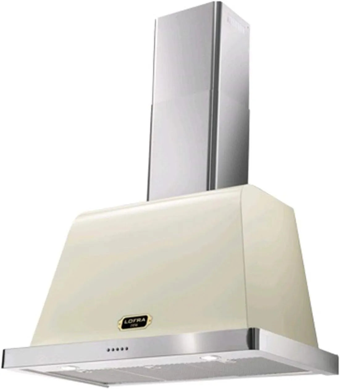 Cappa aspirante, 800 m3/h, cappa da cucina, montaggio a parete, acciaio inox, Cappe, Acciaio inossidabile, 20 W, Avorio