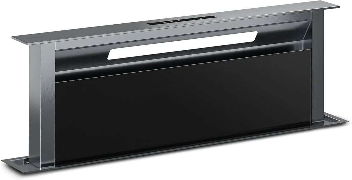Klarstein Cappa aspirante, 90 cm, 906, 2 m3/h, cappa da cucina, touch, nero, LED, Cappa Cucina a Scomparsa, Filtro Carbone, Silenziosa