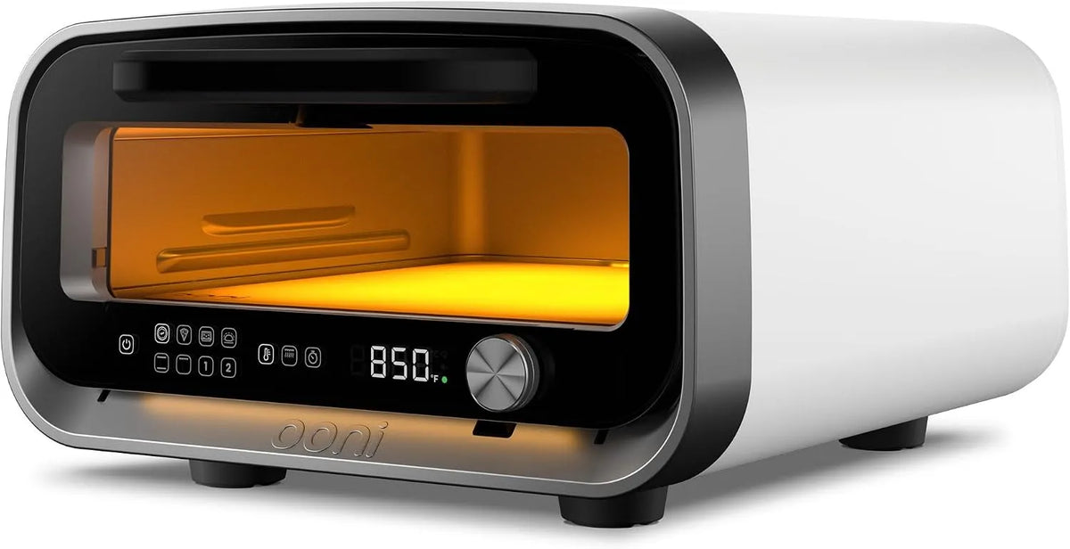 Forno elettrico per pizza, 12 pollici, 2 zone di temperatura, bianco, Cuocere pizza 12' in 90 secondi, 30 cm Elettrico Interno Pizza Intelligence