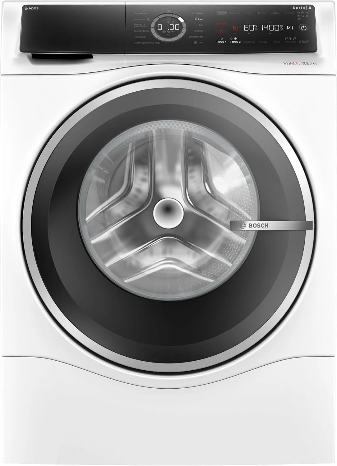 Bosch Serie 8 WNC254A0IT Lavasciuga, 6 kg, classe energetica D, lavatrice, asciugatrice, bianco, 6 kg 1400g