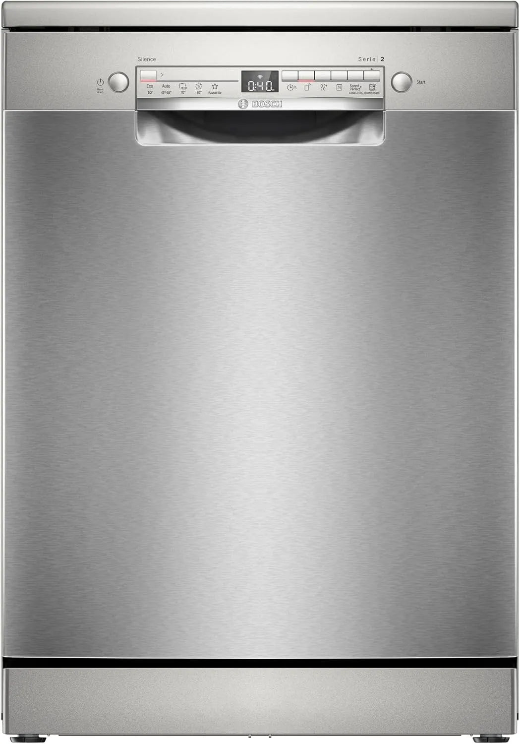 Bosch Serie 2 SMS2HTI06E Lavastoviglie, classe energetica C, argento, Bosch SMS2HTI06E Serie 2 Lavastoviglie smart 13 coperti Silver Classe C