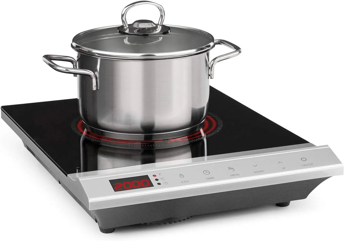 Klarstein livelli di potenza e temperatura, MisterCook Piastra di cottura a infrarossi, timer, comando touch, 1 zona di cottura, 2000 watt, protezione