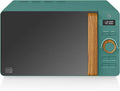 Forno a microonde, 20 L, 800 W, timer, scongelamento, verde, timer 30 min, 6 livelli di funzionamento, Swan Nordic - Microonde digitale, facile da