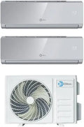 Condizionatore D.Over214 R32, Wi-Fi, Inverter, grigio, Climatizzatore Condizionatore Inverter Diloc Over Silver dual split 9+9 9000+9000 Btu D.Over214