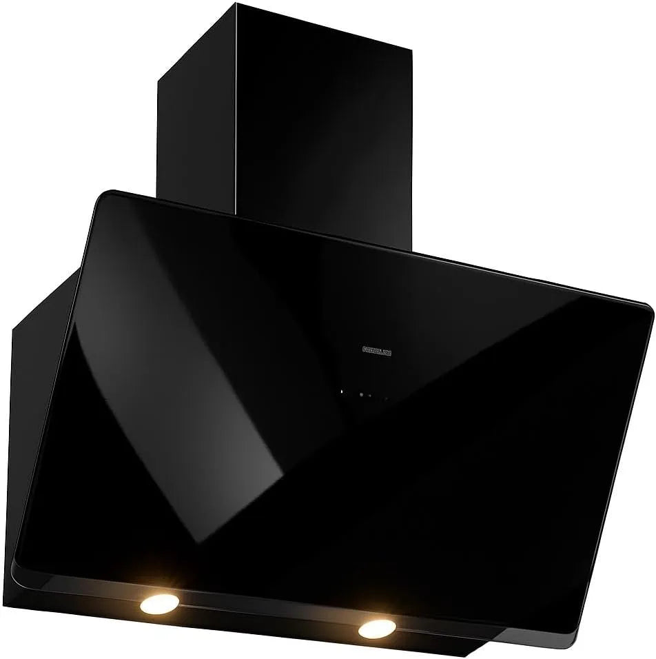 Cappa aspirante, 90 cm, 63 dB, cappa da cucina, 3 velocità, montaggio a parete, touch, nero, illuminazione a LED 2x3W, Capacità 648 m3, 733