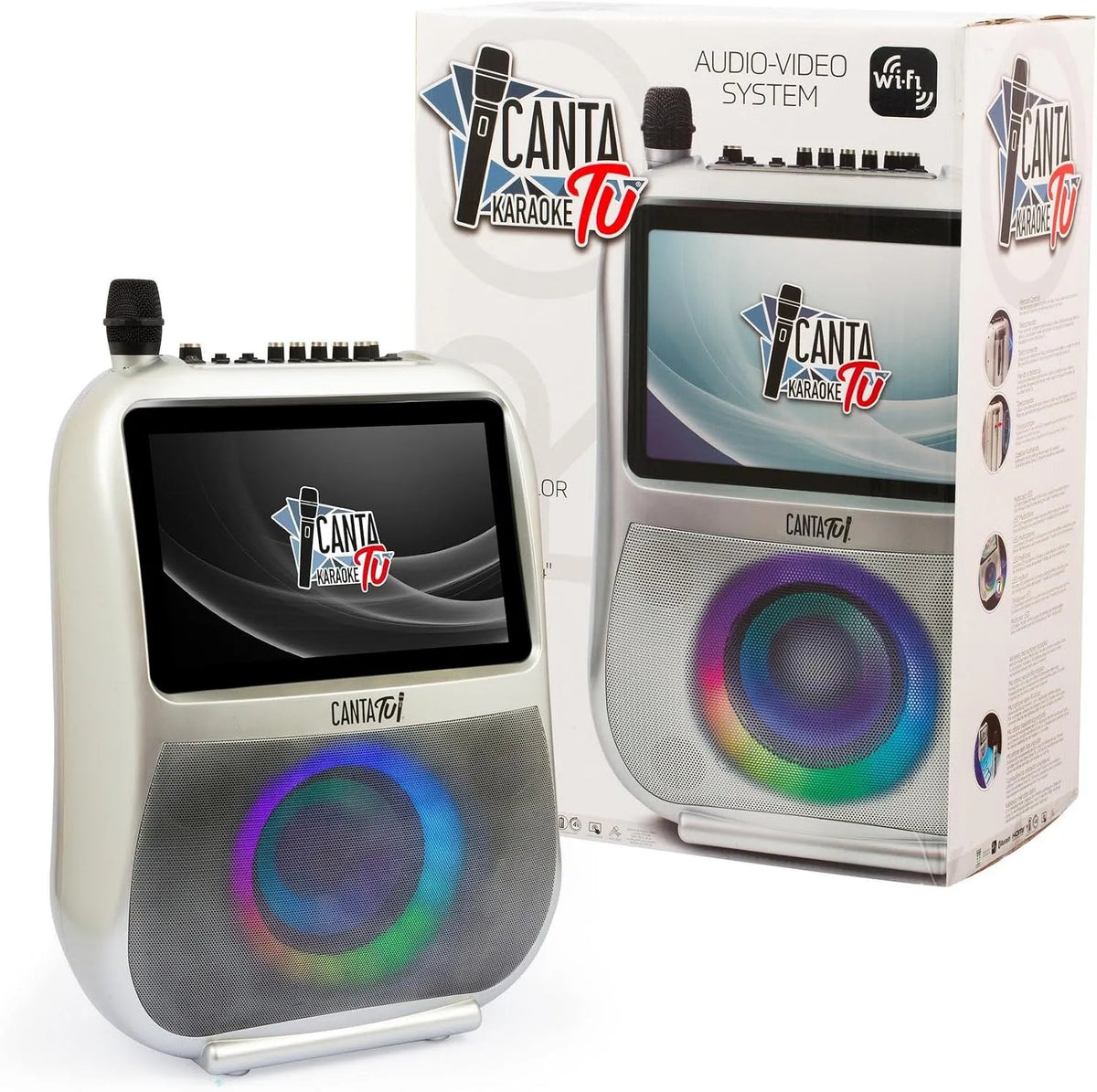 Prodotto PRO 2023 Professionale Completo con Microfono Wireless, CANTA TU KARAOKE, Display Touch, Connessione Wi-Fi, Luci LED, Effetti Vocali