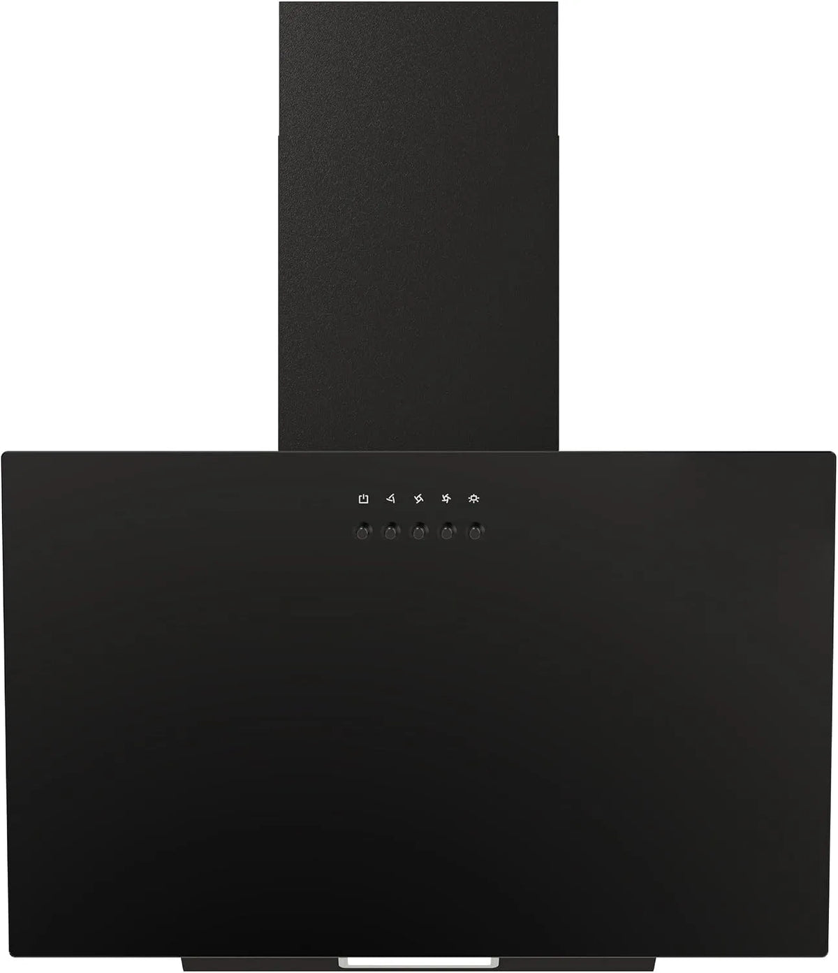 Cappa aspirante, 60cm, classe energetica A, cappa da cucina, FIREGAS, inclinata, montaggio a parete, 3 livelli, nero, Filtro a Carboni Attivi
