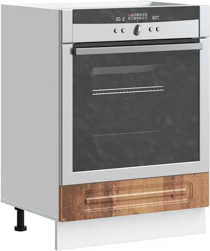 Forno a microonde, 60 x 46 x 81, 5 cm, Kalmar - Mobiletto da cucina effetto legno anticato, con piedini regolabili, armadietto da cucina compatto