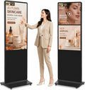 Display digital signage, 43 pollici, display pubblicitario LCD, professionale, ruote di trasporto, Wi-Fi, Android OS, Full HD, HDMI, USB, 450 Nits