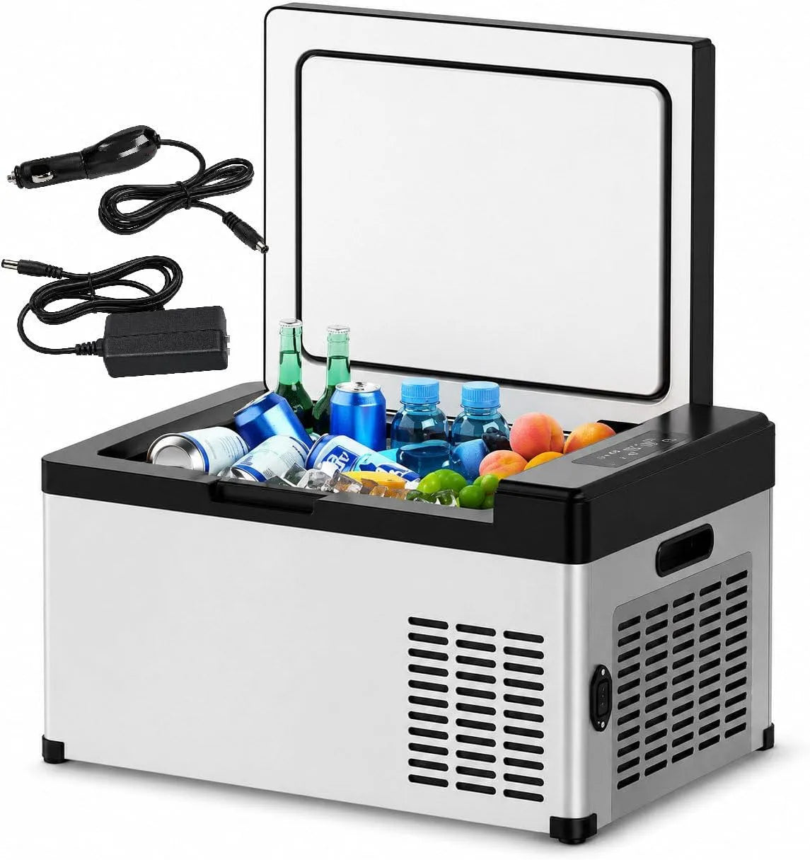 Frigorifero portatile V, 24, 18, 6 L, 12 V, vano congelatore, Inverter, auto, mini frigo portatile, controllo LED, basso rumore, ideale per camper