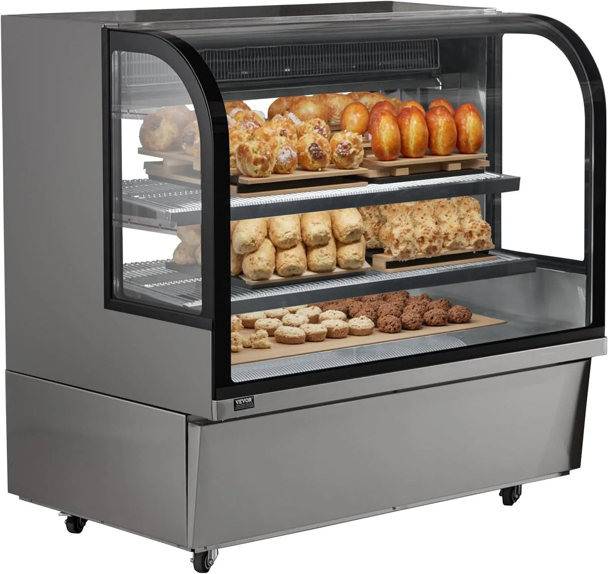 VEVOR Frigorifero, 505 L, pasticceria, professionale, Frigorifero Commerciale a 2 Ripiani con Illuminazione a LED, VEVOR Vetrina Refrigerata Grande