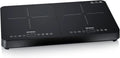 Severin Piano cottura elettrico, 3400 W, 60 a 240 °C, touch, 2 zone di temperatura, piastra elettrica, nero, 10 Livelli di Potenza, DK 1028