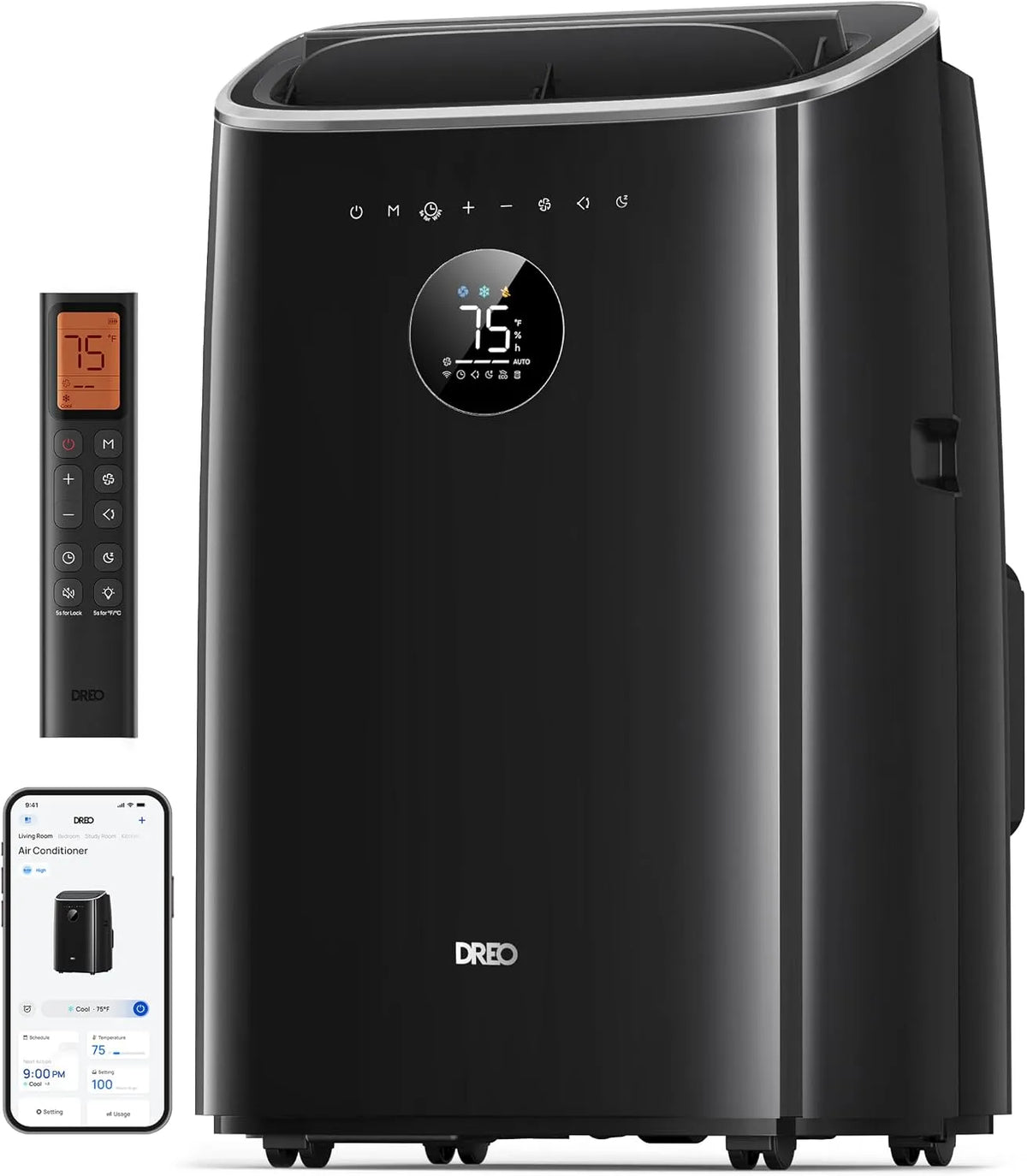modello 3-in-1 AC318S, DREO climatizzatore portatile 7500 BTU 3-in-1 raffreddamento, 5 L/h, controllo app e vocale, ventilazione, deumidificazione