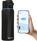 Prodotto Borraccia intelligente con promemoria idratazione e tracker, WATERH BOOST, borraccia termica sottovuoto in acciaio inox, senza BPA, apertura