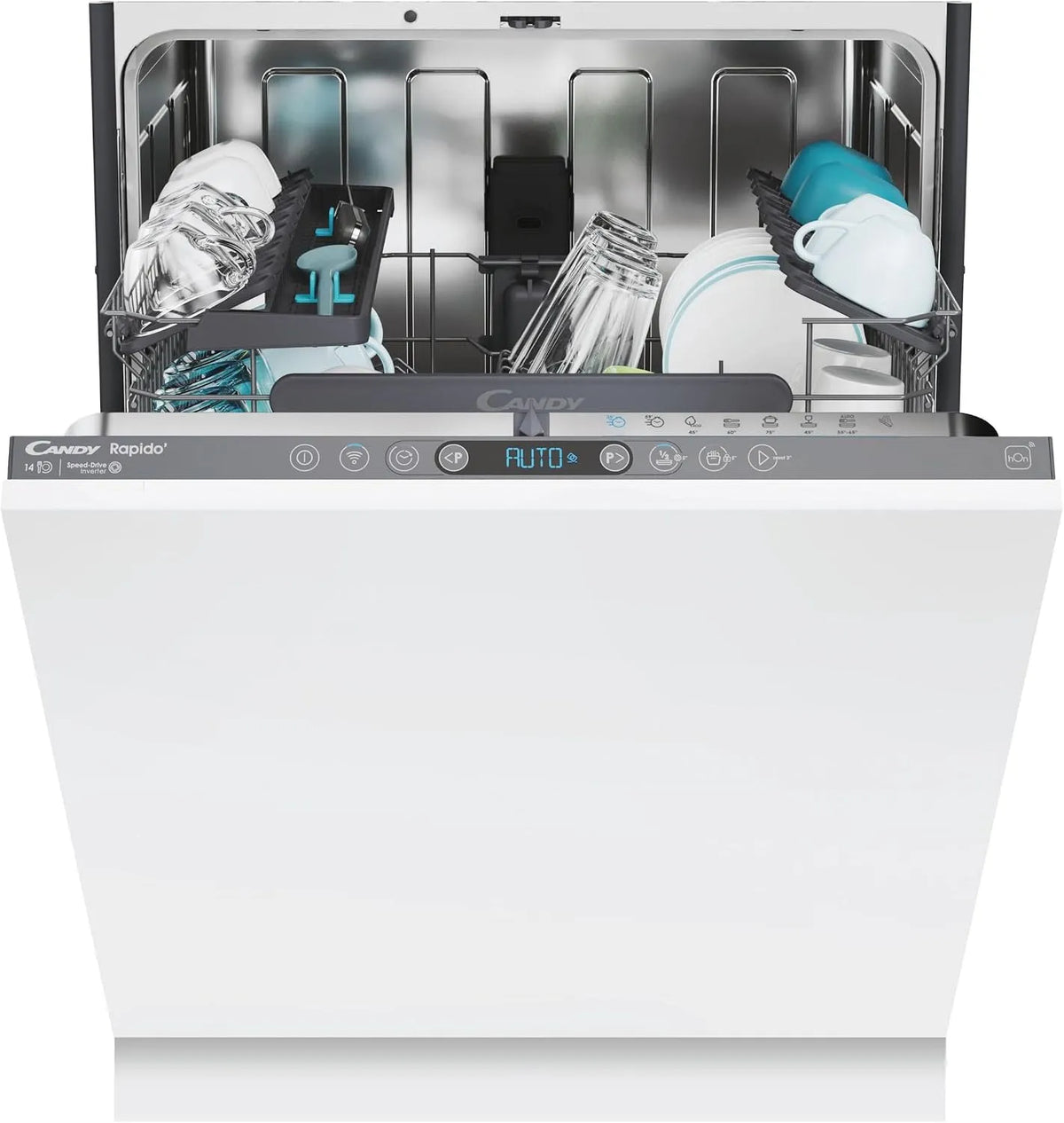 Candy CI4C6F0PA Lavastoviglie, 60 cm, 8 programmi, aquaStop, incasso totale, Wi-Fi, 14 controsoffitti, Lavastoviglie completamente integrata, hon