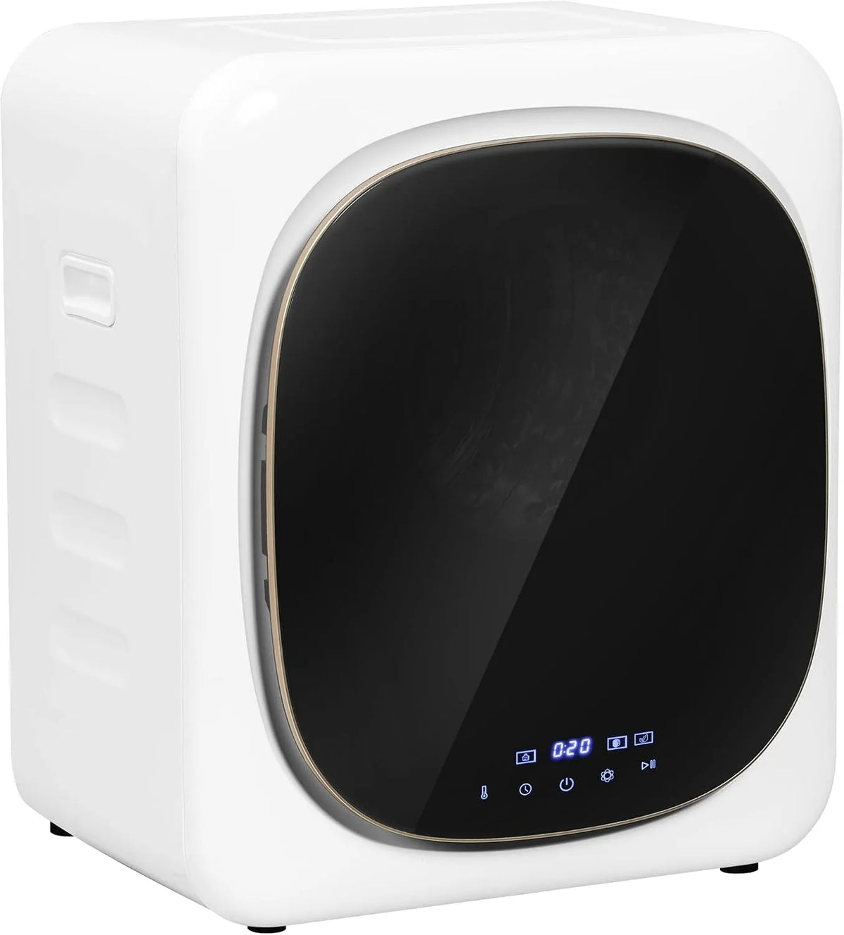 Asciugatrice, 6 programmi, 2.5 kg, portatile, touch, bianco, HOMCOM Mini Asciugatrice Portatile 2.5kg 6 Programmi Display Touch Bianco