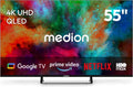 Google MD855701 Smart TV, 55 pollici, televisore, 4K UHD, QLED, HDR, Bluetooth, registrazione PVR, MEDION 138