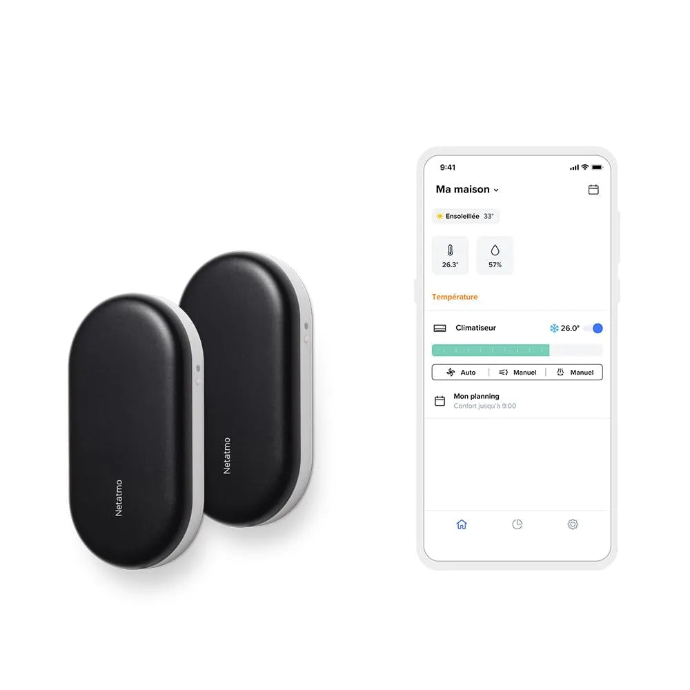 Google Climatizzazione connessa per l'ondata di calore, Netatmo Pack 2 Controlli intelligenti per condizionatori d'aria, Tutti i Condizionatori