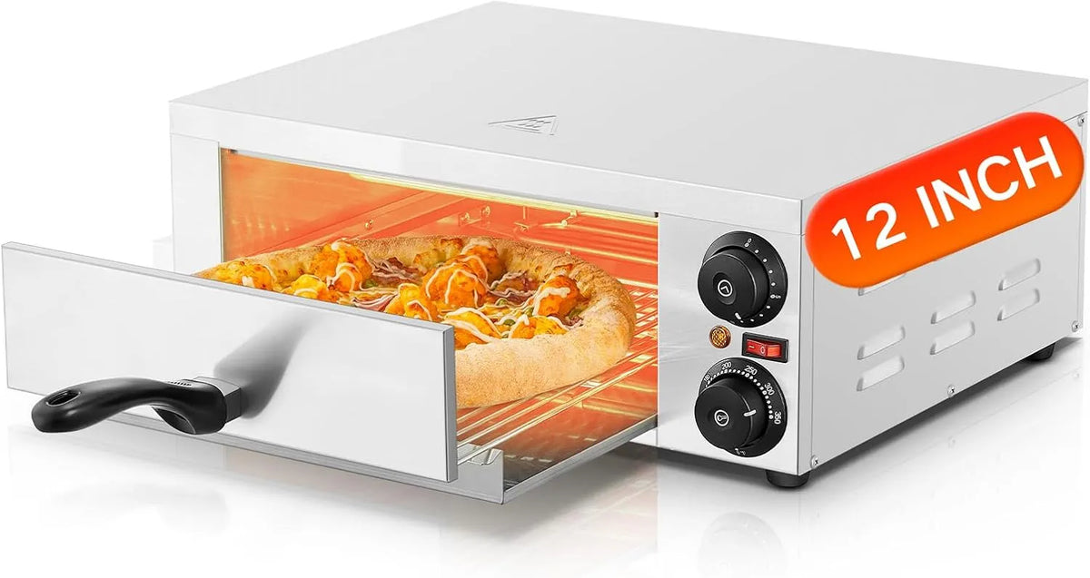 Forno elettrico per pizza, libera installazione, pasticceria, professionale, argento, temperatura indipendente da arco e suolo fino a 350 °C