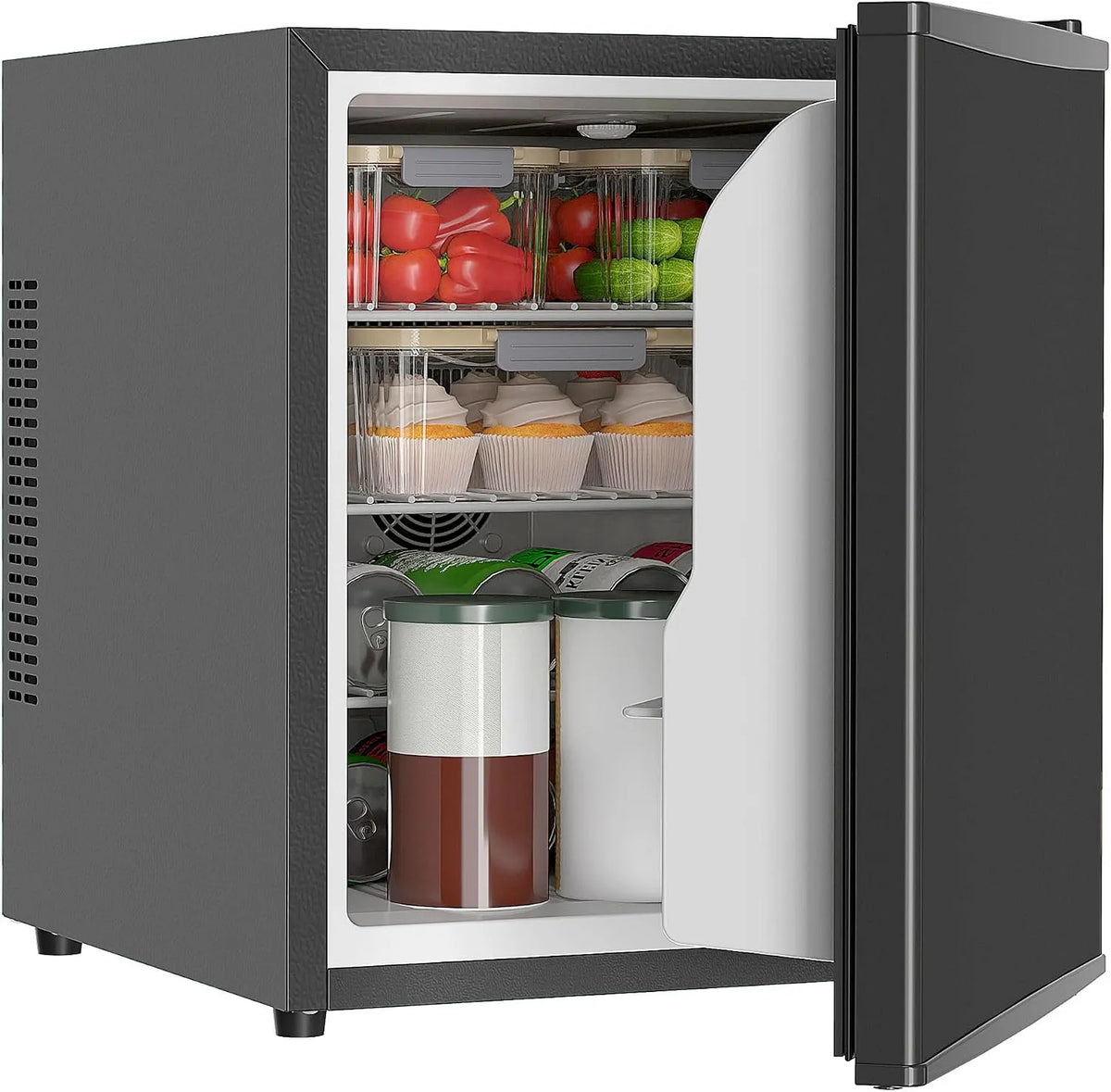 Frigorifero, 44 L, HOMCOM 44L/46, nero, HOMCOM Mini frigorifero 44L/46 lattine Nero