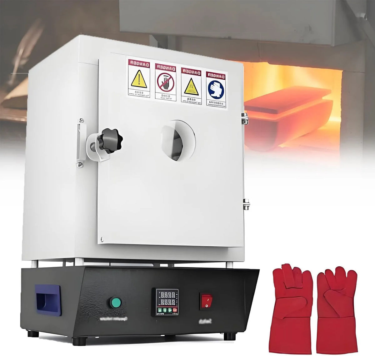 Forno elettrico, 1750 W, industriale, 1150°C, forno di fusione 1750W con controllo digitale della temperatura per applicazioni di laboratorio e