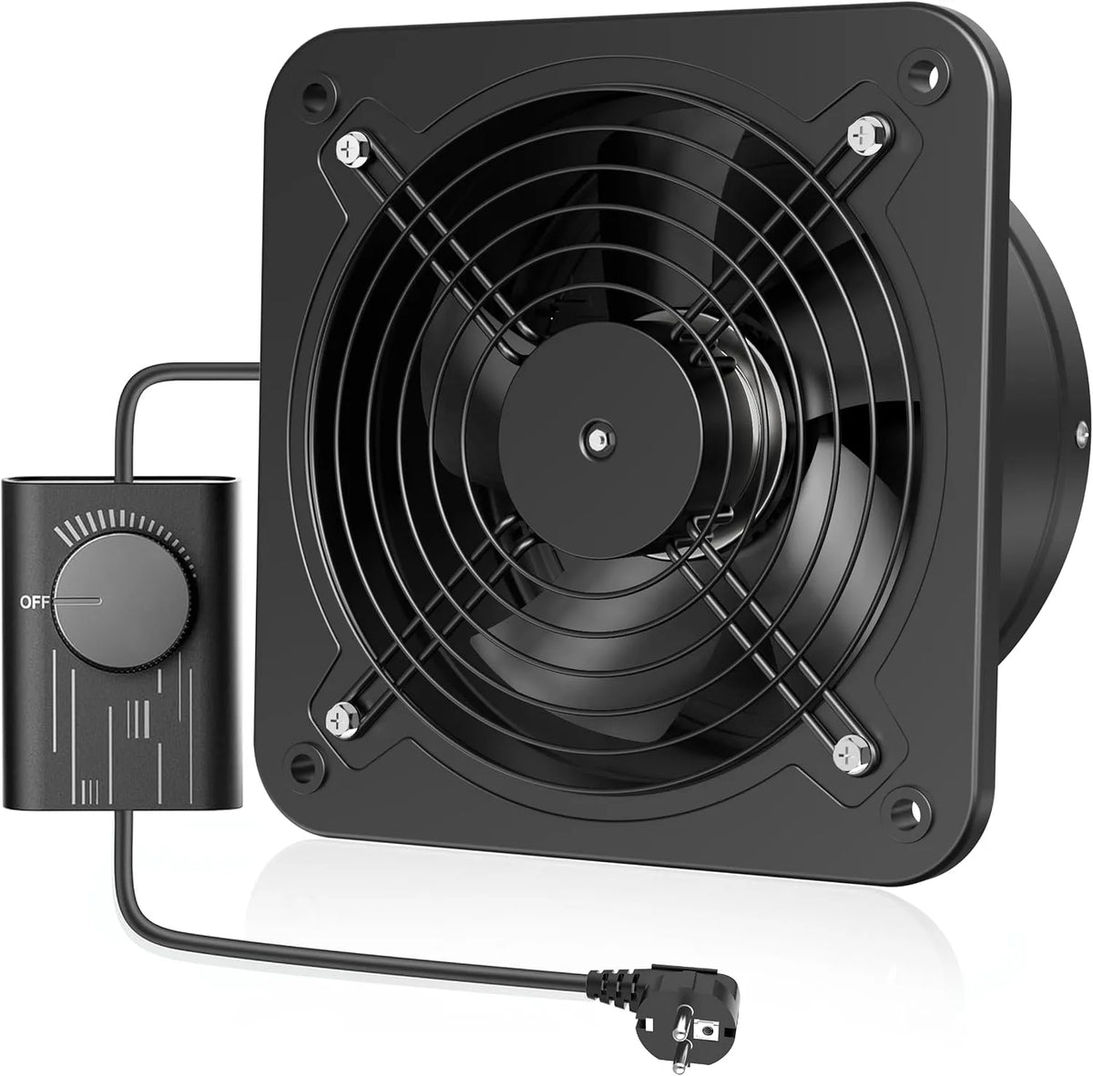Ventilatore, industriale, silenzioso, con valvola di ritorno, spina europea, per garage, cucina, soffitta