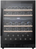 Cantinetta vino 60D, 46 bottiglie, vetro, da incasso, nero, illuminazione a LED, display elettronico, silenzioso