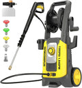 Lavatrice, 1600 W, GOURIXIN 13m 100bar, 1600w Lavatrici ad Alta Pressione, Tubo da 13m e Altri Accessori, Lavaggio a Getto per Patio, Auto, Pareti