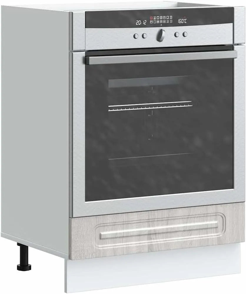 Forno a microonde, 60 x 46 x 81, 5 cm, Kalmar - Armadietto da cucina in legno Sonoma, con piedini regolabili, compatto, salvaspazio