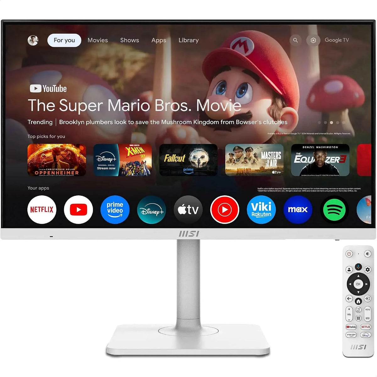 Google MD272UPSW 2.0b Monitor, Wi-Fi, Bluetooth, audio Dolby, LAN, 4K UHD, HDMI, USB, Type-C 65W PD, DP 1, KVM, msi Modern MD272UPSW Monitor Smart