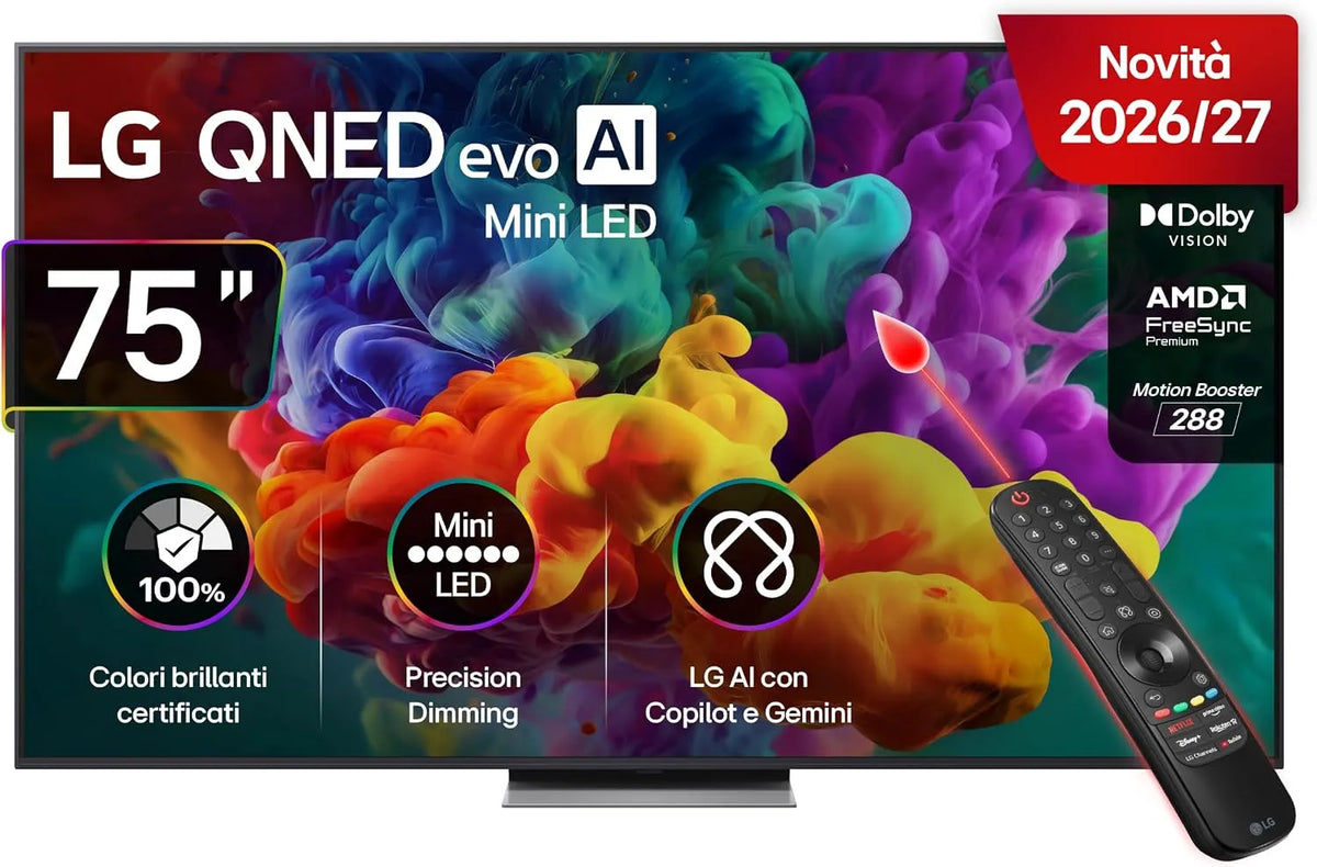 LG QNED86B Smart TV, 75 pollici, televisore, 4K UHD, Serie QNED86B 2026 Smart TV 4K - 75QNED86B6B