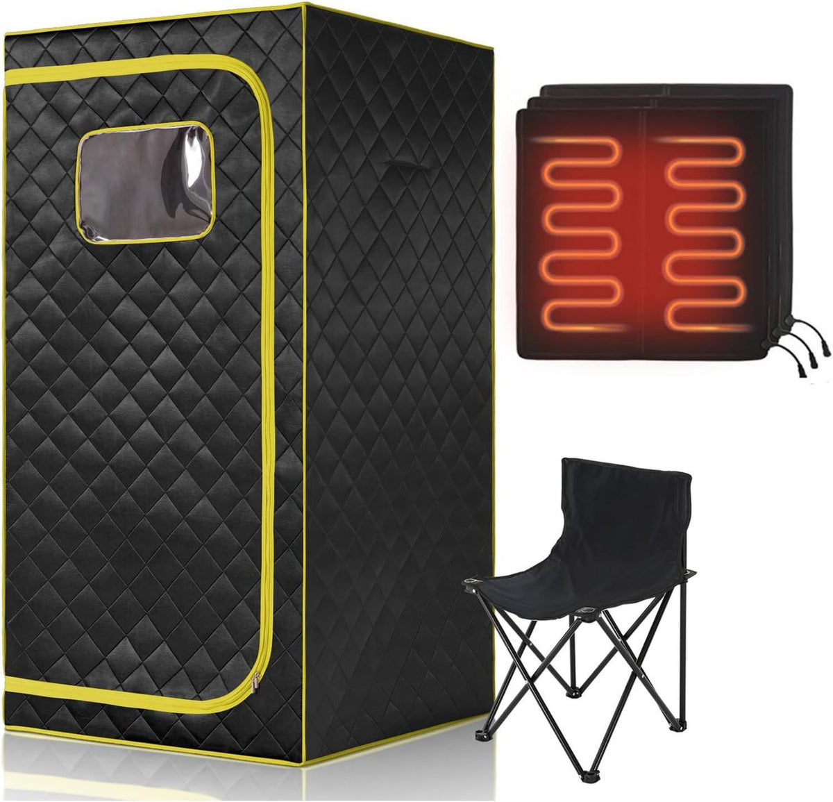 Sauna a vapore portatile: infrarossi lontani, con riscaldamento, design portatile, 169 cm, nero