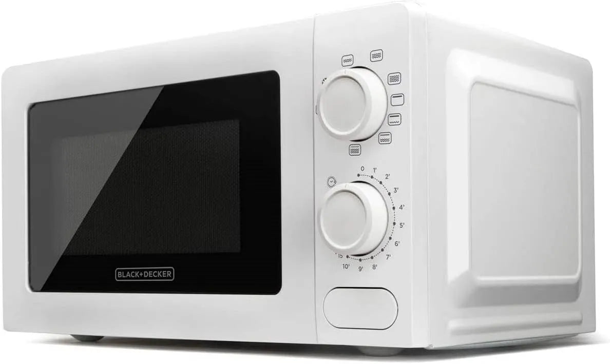 Black+Decker BXMZ700E Forno a microonde, 20 L, 700/900 W, grill, timer, scongelamento, nero, 9 Livelli di Potenza, 900W Grill, 700W di Potenza