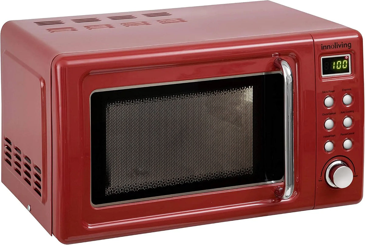 Forno a microonde INN-861, 20 L, 700 W, timer, scongelamento, congelamento rapido, rosso, 6 Livelli di Potenza, Potenza 700W, Design Compatto ed