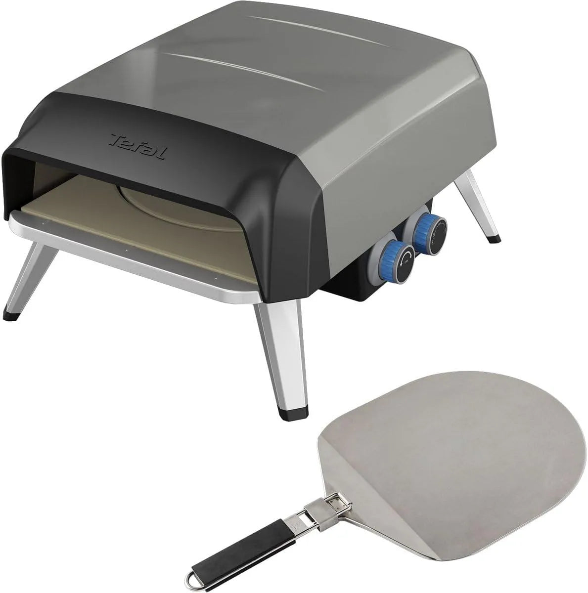 Tefal JM412010 Forno elettrico per pizza, esterno, Pietra rotante a 360° per cottura uniforme, Applicazione gratuita, Pizza Pronto, Funziona a gas