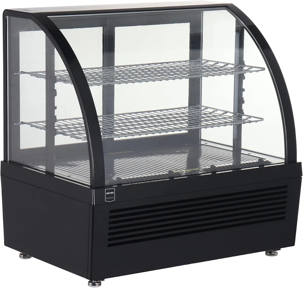 Vetrina refrigerata GCV1100, 100 L, 195 W, illuminazione a LED, 2 ripiani cromati, plastica, vetro di sicurezza, refrigerazione ventilata, termostato